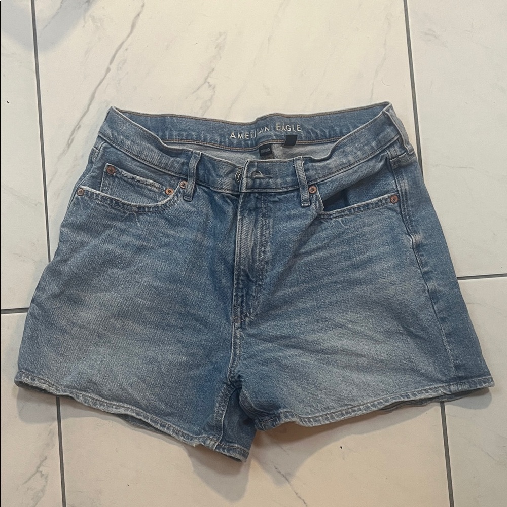 American Eagle Outfitters Women's Blue Denim Shorts Strigid Fit